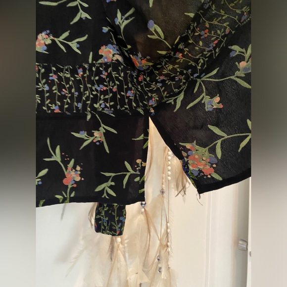 Saint Tropez West Long Sleeve Floral Blouse Sz M - Picture 6 of 7